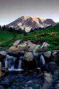 Image of Mount Rainier above Edith Creek