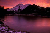 Image of Mount Rainier above Aurora Lake