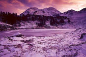 Image of Mount Rainier above St. Andrews Lake