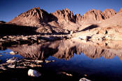 Palisads reflected in Dusy Basin