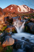 Image of Mount Adams above Waterfall, Adams Meadows