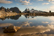 Image of Tank Lakes reflection, Summit Chief, Overcoat, Chimney Rock