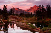 Image of Evening Light on Hi Box Mountain, Rampart Lakes