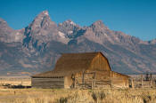 Image of barn on Mormon Row below Grand Teton, Grand Teton National Park