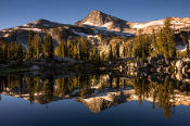 Image of Eagle Cap Peak reflected in Mirror Lake, Wallowas