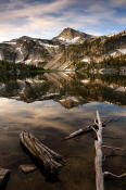 Image of Eagle Cap Peak reflected in Mirror Lake, Wallowas