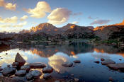 Image of Fremont Lake reflected in Island Lake in Wind Rivers