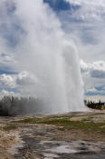 Image of Old Faithrul erupting, Yellowstone National Park.