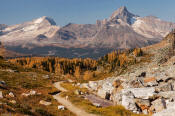 Image of Cathedral Mountain and Mount Stephen above Opabin Plateau